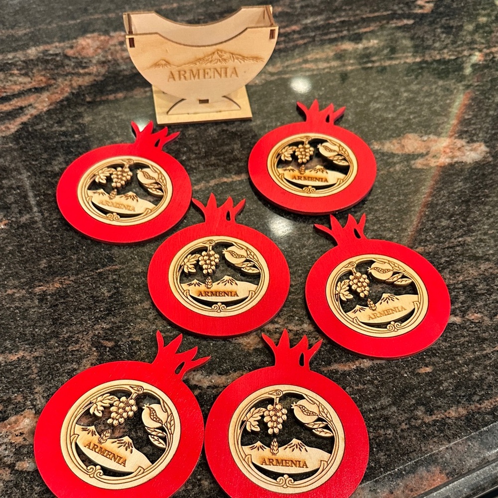 Armenia Pomegranate Coasters Set